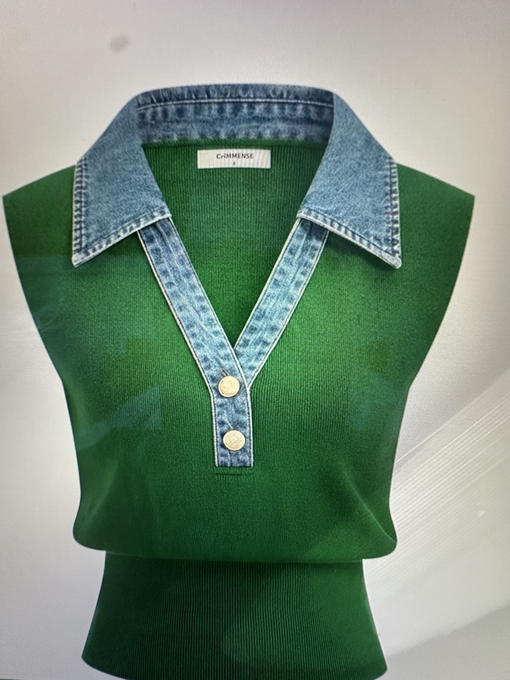 NWT DENIM COLLAR KNIT VEST